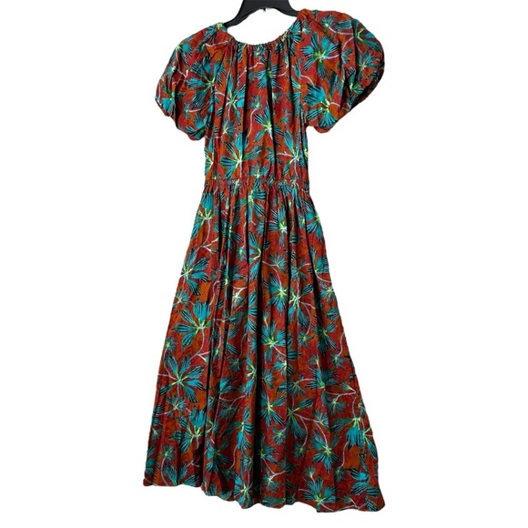 Ulla Johnson Cecile Midi Dress Tropical in Moon Flower Print size 2 puff sleeve - Picture 15 of 16